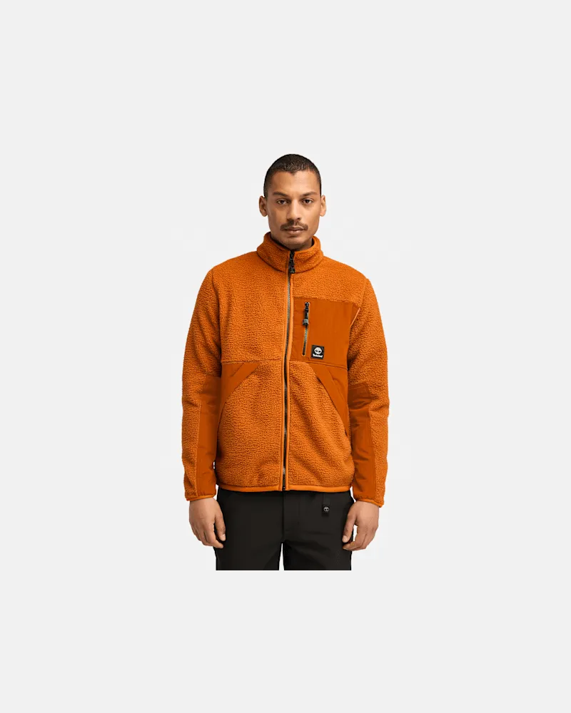 Timberland Hochflorige Fleecejacke für Herren in Orange, Herren, Orange, Größe Orange