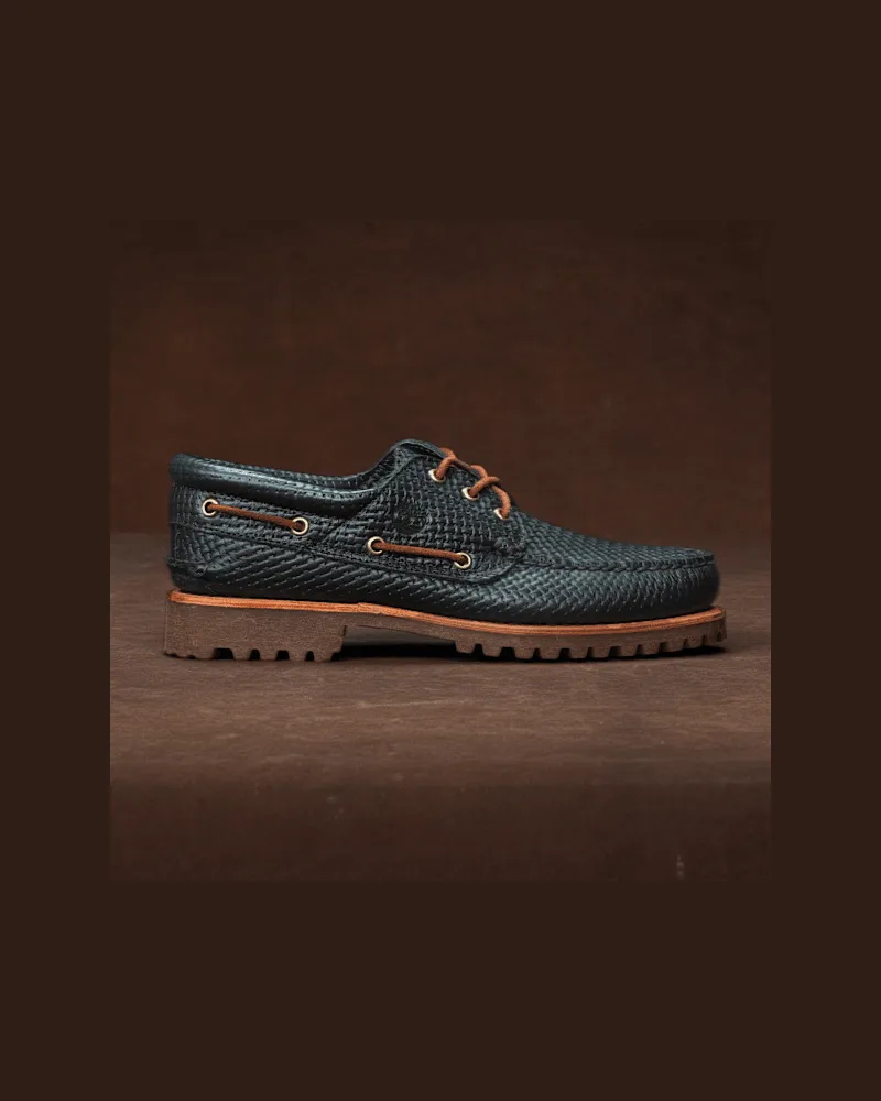 Timberland Handgenähter Timberland Authentic 3-Eye Lug Bootsschuh für Herren in Dunkelgrün, Herren, Grün, Größe Grün