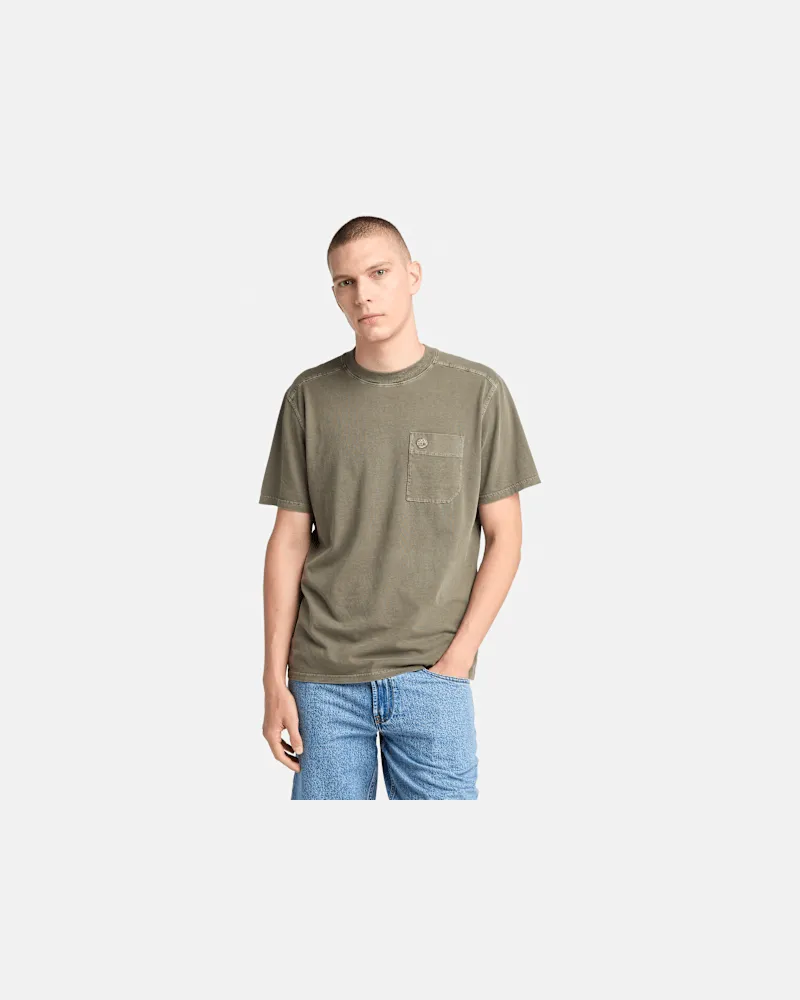 Timberland Merrymack River T-Shirt mit Stückfärbung für Herren in Grün, Herren, Grün, Größe Grün