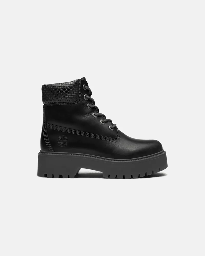 Timberland Wasserdichter Stone Street 6-Inch-Boot mit Plattform für Damen in Schwarz, Damen, Schwarz, Größe Schwarz