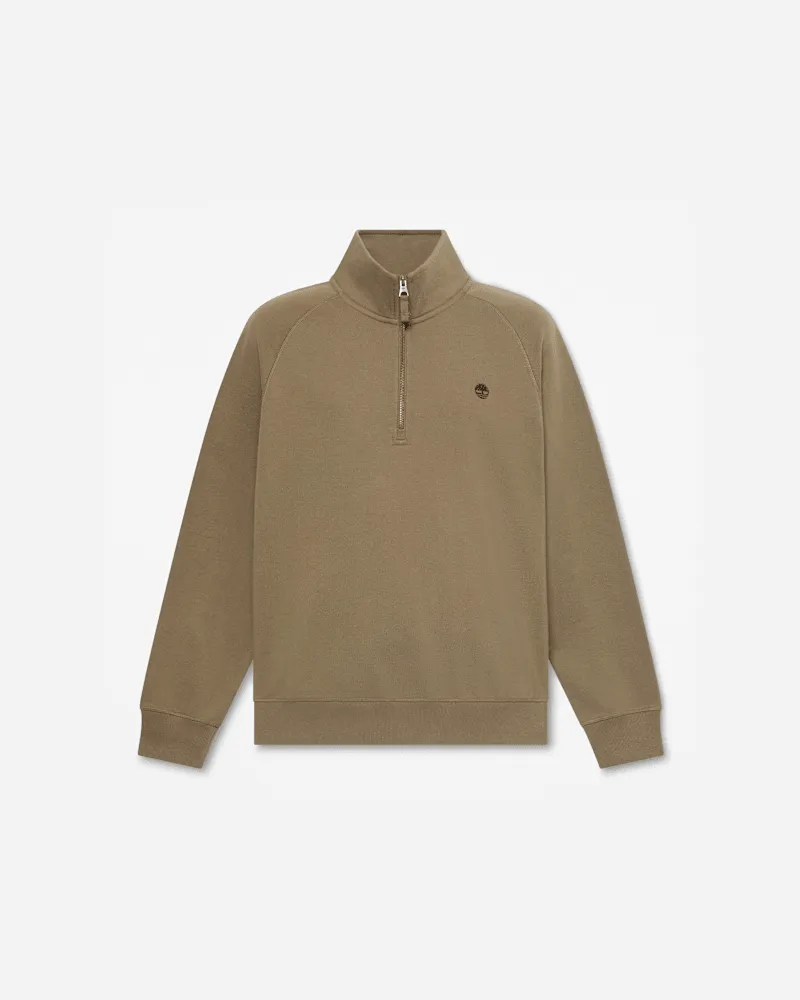 Timberland Exeter River Sweatshirt mit gesticktem Logo und Viertelreißverschluss für Herren in Dunkelgrün, Herren, Grün, Größe Grün