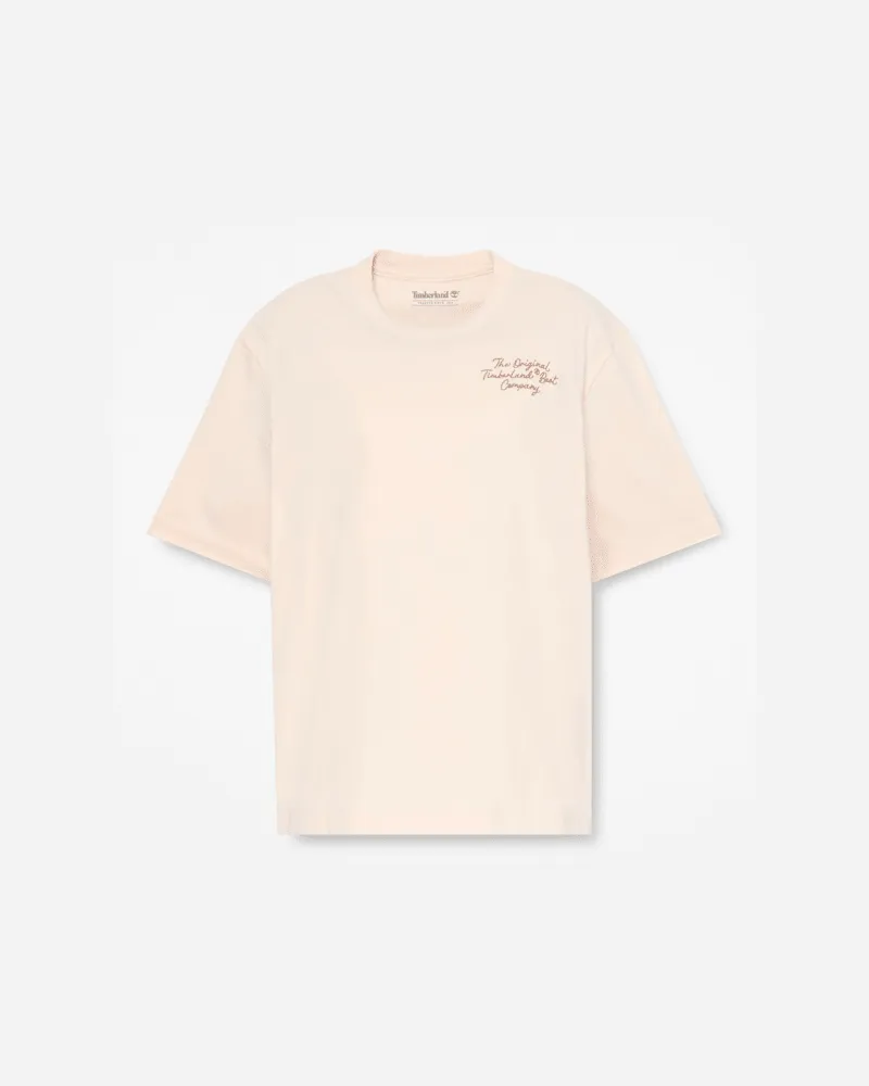 Timberland Hochgeschlossenes Kurzarm-T-Shirt für Damen in Beige, Damen, Beige, Größe Beige
