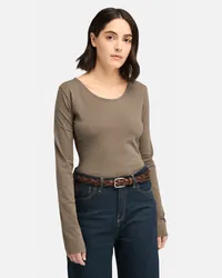 Timberland Langarmshirt mit weitem Ausschnitt für Damen in , Frau Braun