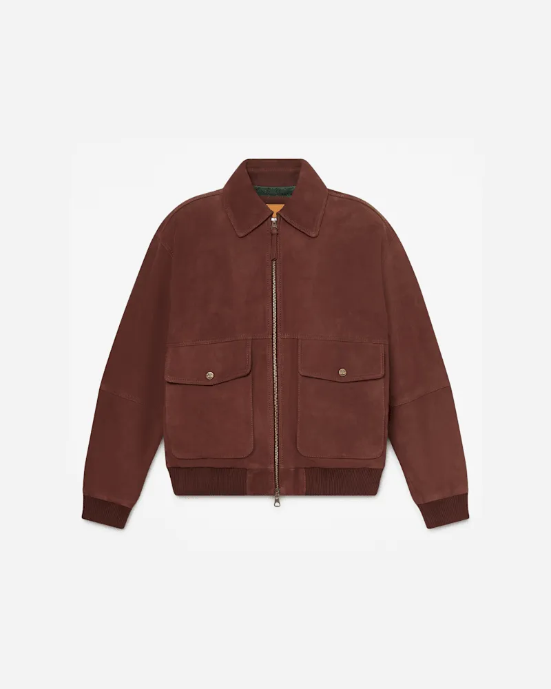 Timberland Bomberjacke aus Leder für Herren in Dunkelbraun, Herren, Braun, Größe Braun