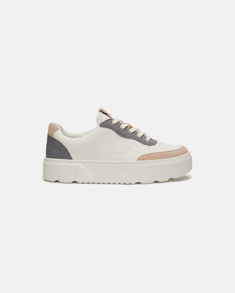 Timberland Laurel Court Low-Top-Sneaker zum Schnüren für Damen in Weiß und Grau, Damen, Weiß, Größe Weiß