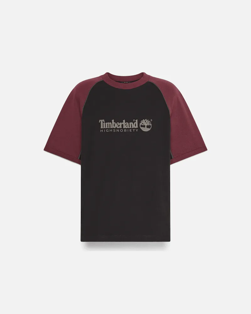 Timberland Timberland und HIGHSNOBIETY Raglan-T-Shirt mit Farbblockdesign in Schwarz, Schwarz, Größe Schwarz