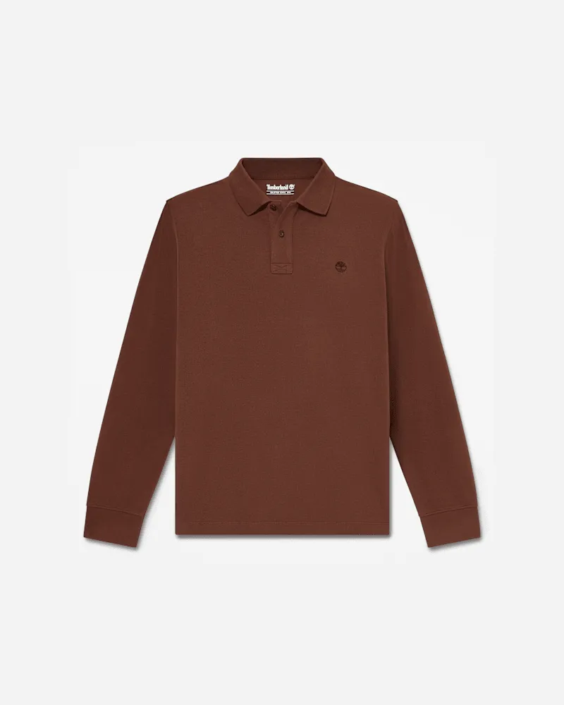 Timberland Millers River Langarm-Poloshirt für Herren in Dunkelbraun, Herren, Braun, Größe Braun