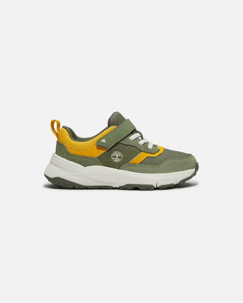 Timberland Motion Ledge Sneaker mit Klettverschluss für Jugendliche in Dunkelgrün/Gelb, Grün, Größe Grün