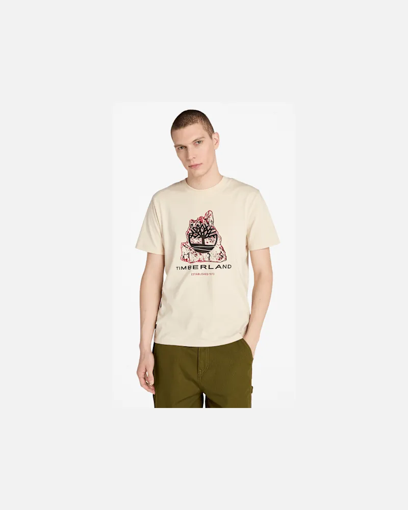 Timberland T-Shirt mit saisonalem, grafischem Baum-Logo für Herren in Beige, Herren, Beige, Größe Beige