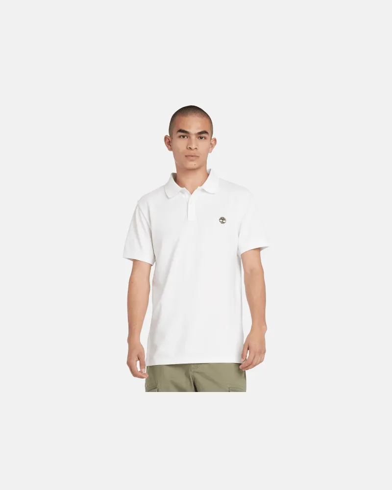 Timberland Oyster River Polohemd mit Baumlogo für Herren in Weiß, Herren, Weiß, Größe Weiß
