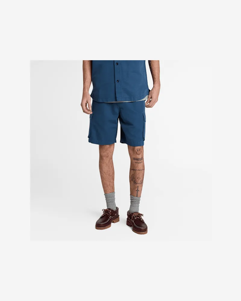 Timberland Utility-Shorts aus Baumwoll-Leinen-Gemisch für Herren in Dunkelblau, Herren, Blau, Größe Blau