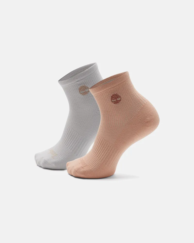 Timberland 2er-Pack Low Rider Crew Socken für Damen in Hellpink, Damen, Pink, Größe Pink