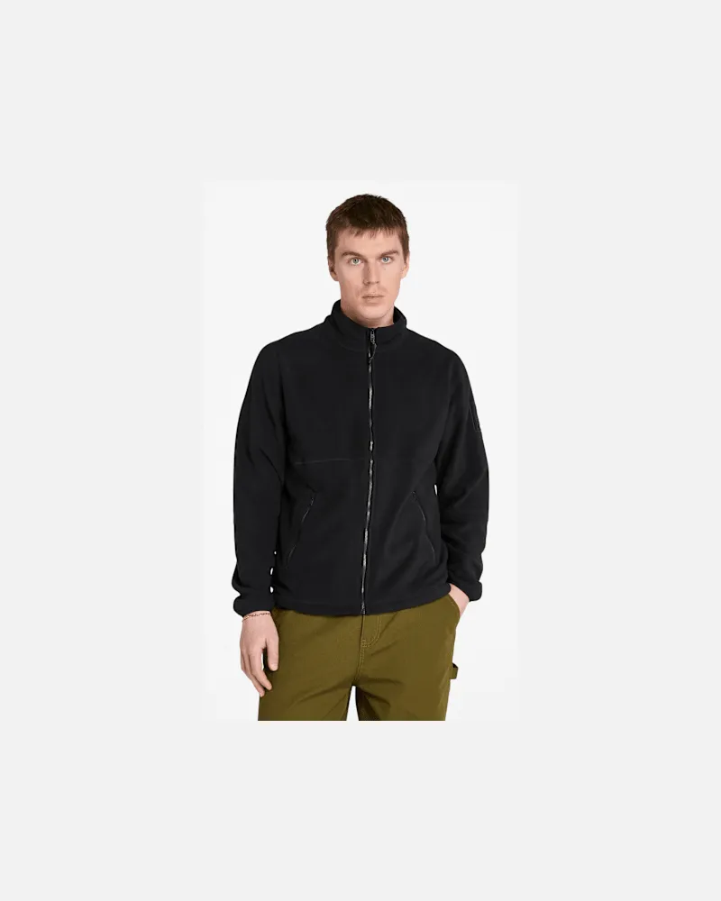 Timberland Polar-Fleecejacke mit durchgehendem Reißverschluss für Herren in Schwarz, Herren, Schwarz, Größe Schwarz