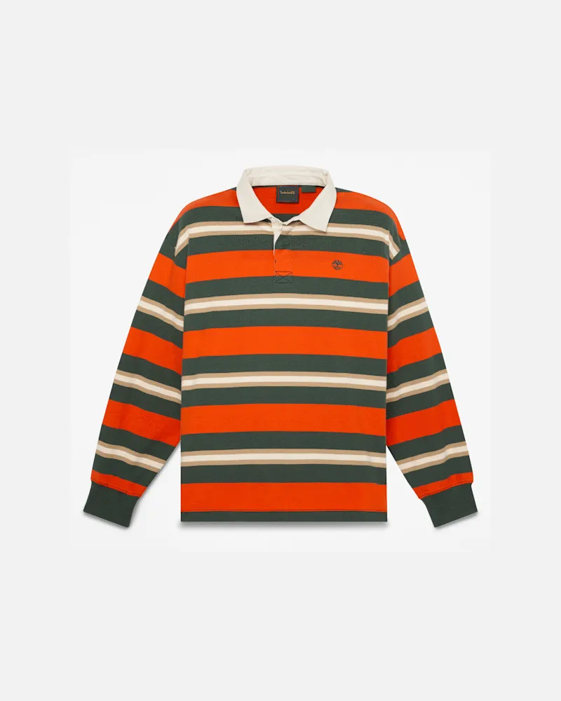 Timberland Langärmeliges Rugby-Polohemd für Herren in Orange, Herren, Orange, Größe Orange