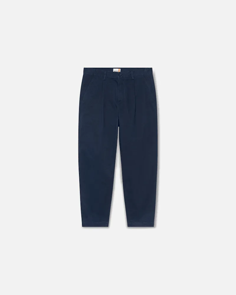 Timberland Claremont Faltenhose aus gewaschenem, angerautem Twill für Herren in Dunkelblau, Herren, Blau, Größe Blau