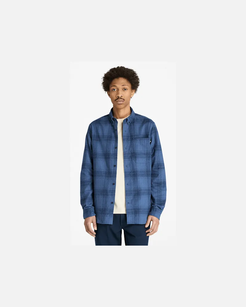 Timberland Schweres Flanell-Karohemd für Herren in Dunkelblau, Herren, Blau, Größe Blau