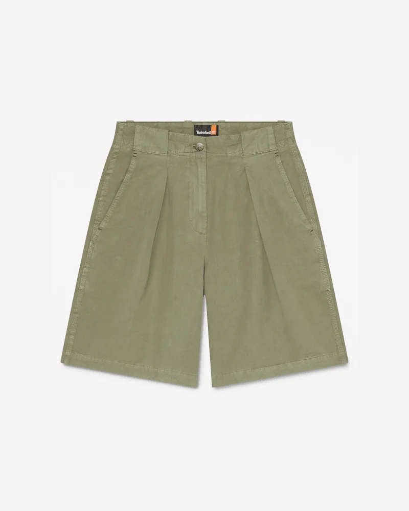 Timberland Bermudashorts aus Baumwoll-Leinenmischung für Damen in Grün, Damen, Grün, Größe Grün