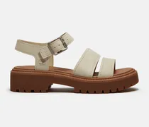 Stone Street Plateau-Sandale mit Fersenriemen für Damen in Hellbeige, Damen, Beige, Größe