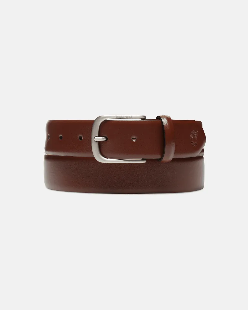Timberland 35 mm Ledergürtel mit runder Schnalle für Herren in Braun, Herren, Braun, Größe Braun