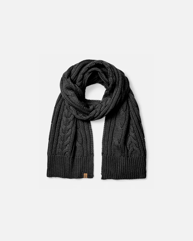 Timberland Schal mit Zopfmuster in Schwarz, Damen, Schwarz Schwarz