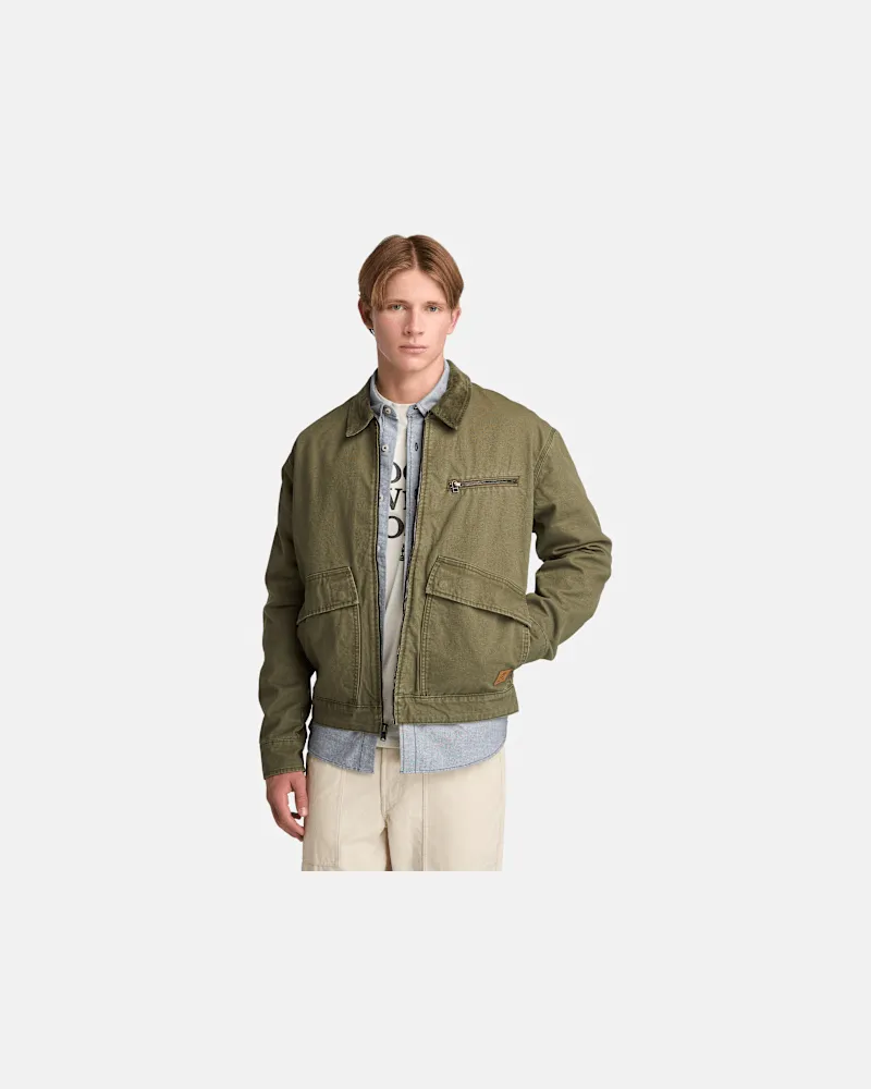 Timberland Strafford Jacke aus gewaschenem Canvas für Herren in Grün, Herren, Grün, Größe Grün