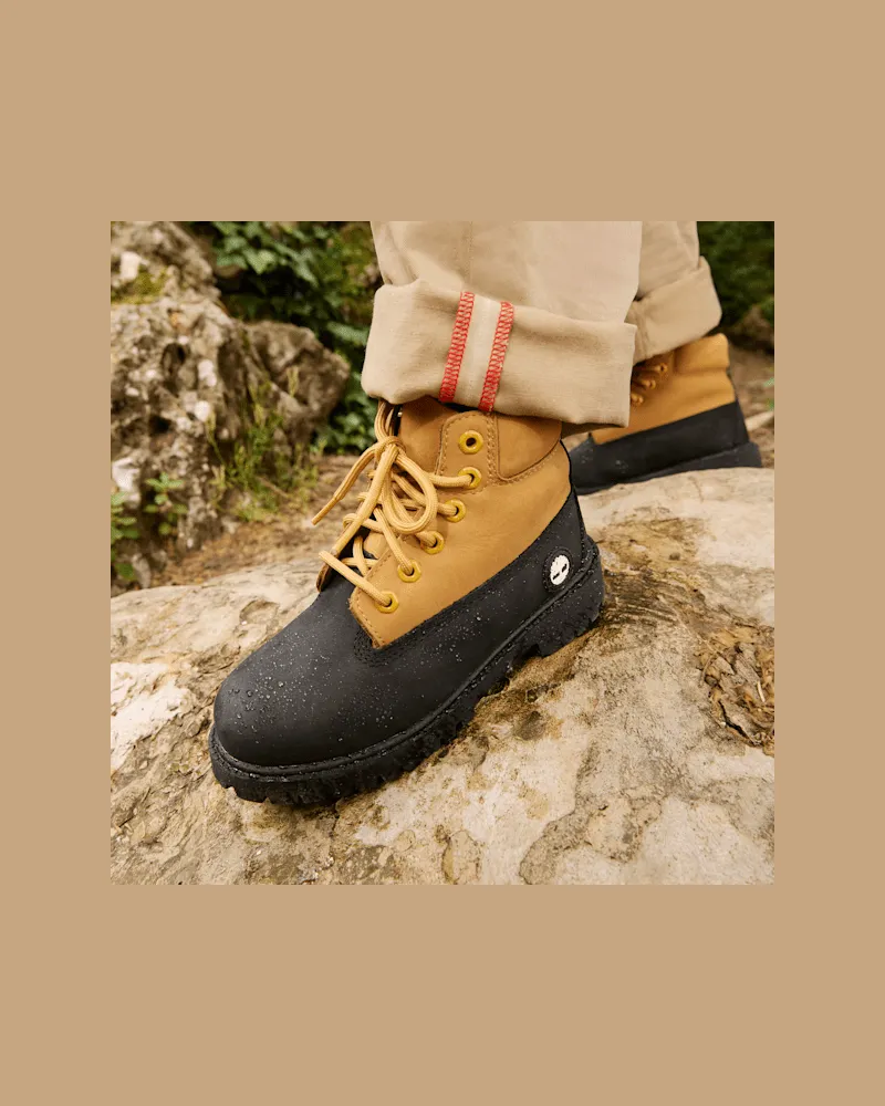 Timberland Wasserdichter Premium 6-Inch Boot mit Schnürung für Jugendliche in Schwarz Gelb