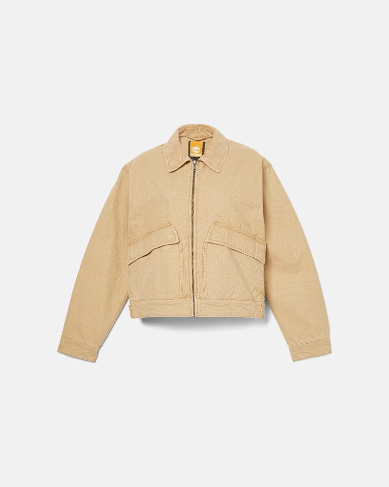 Timberland Strafford Jacke aus gewaschenem Canvas für Damen in Gelb, Damen, Gelb, Größe Gelb
