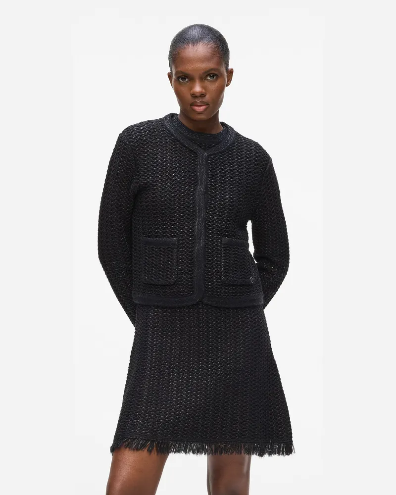 Karl Lagerfeld Weste Mit Struktur, Damen, Schwarz, Größe Schwarz