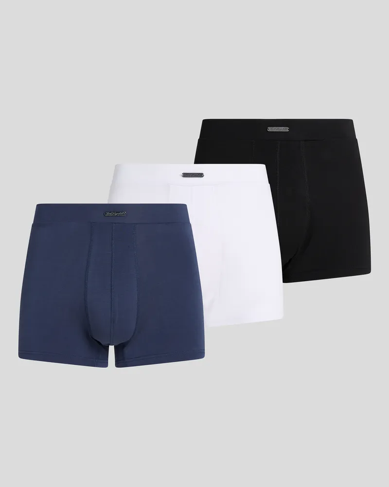 Karl Lagerfeld Hotel karl Boxershorts Mit Metall-lasche – 3er-set, Mann, Schwarz-Weiß-Stimmung Indigo, Größe Schwarz-weiß-stimmung