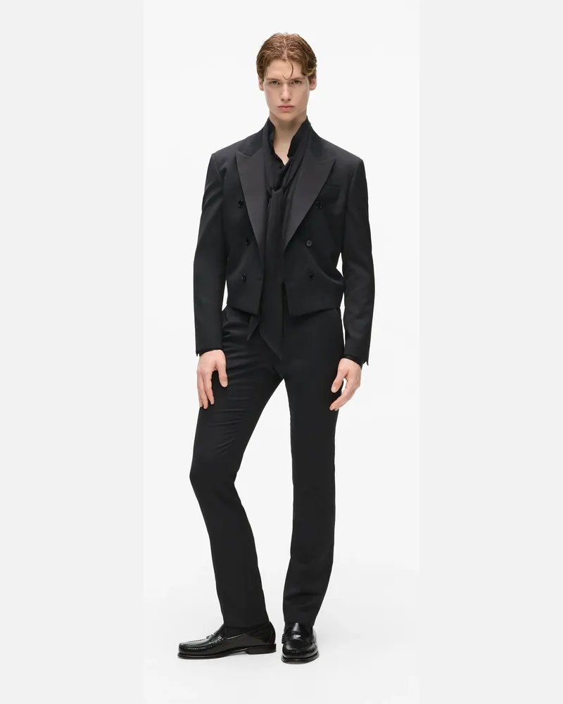 Karl Lagerfeld Kl Studio Anzughose Aus Wolle Mit Regulärer Passform, Herren, Schwarz, Größe Schwarz
