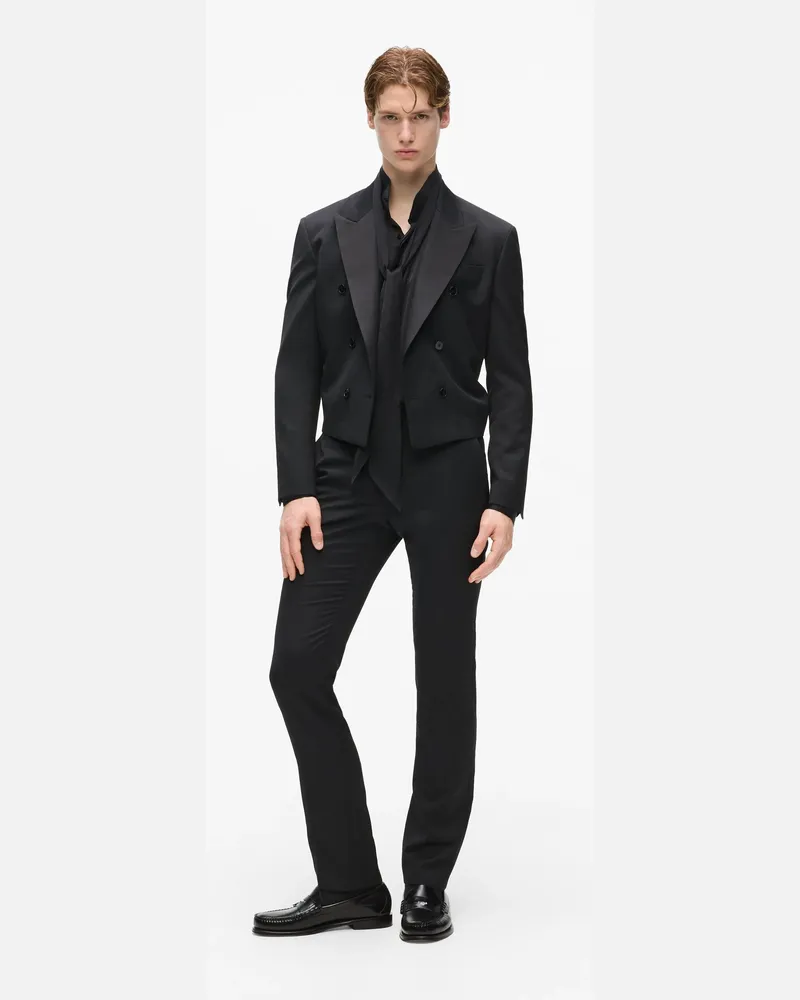 Karl Lagerfeld Kl Studio Anzughose Aus Wolle Mit Regulärer Passform, Herren, Schwarz, Größe Schwarz