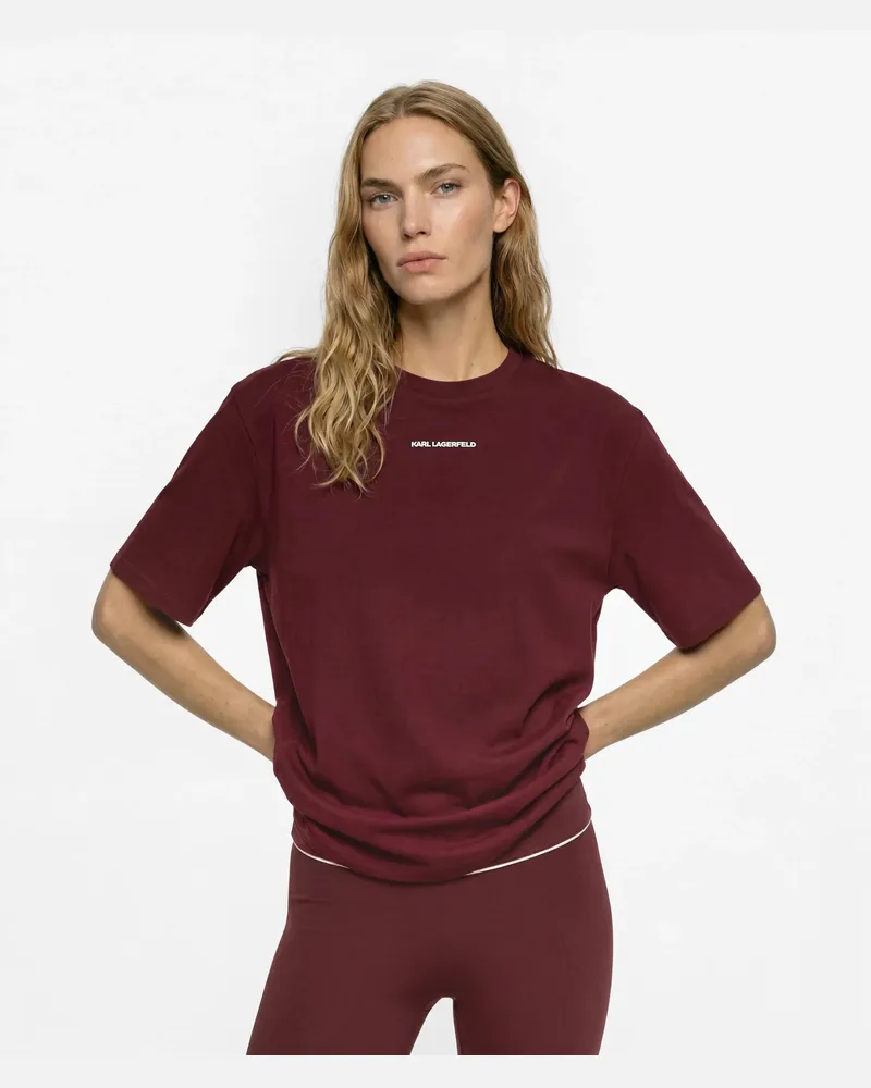 Karl Lagerfeld Athleisure-t-shirt Mit Logo, Damen, Windsor Wine, Größe Windsor