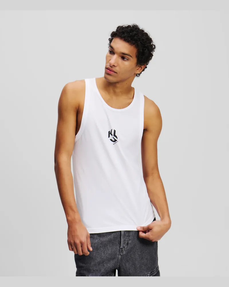 Karl Lagerfeld Monogram Tanktop, Mann, Weiss, Größe Weiss
