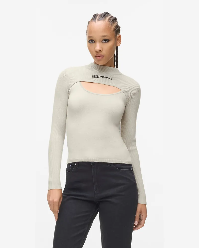 Karl Lagerfeld Pullover Mit Cut-out, Damen, Mondsüchtig, Größe Mondsüchtig