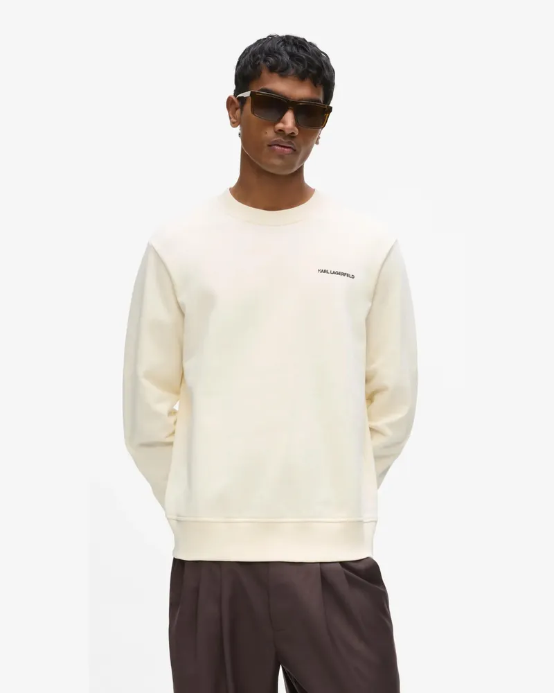 Karl Lagerfeld Rue St-guillaume Sweatshirt In Normaler Passform, Herren, Cannoli Creme, Größe Cannoli