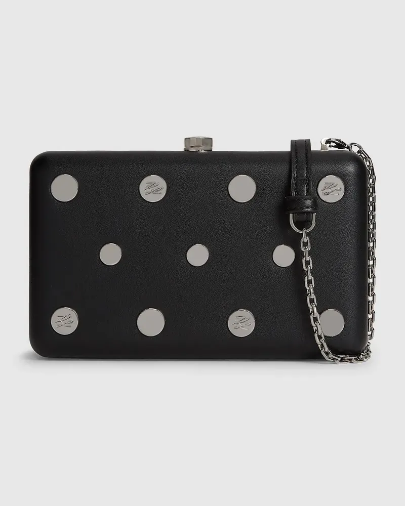 Karl Lagerfeld K/soiree Minaudière-tasche Mit Nieten, Damen, Schwarze Verzierung, Größe Schwarze