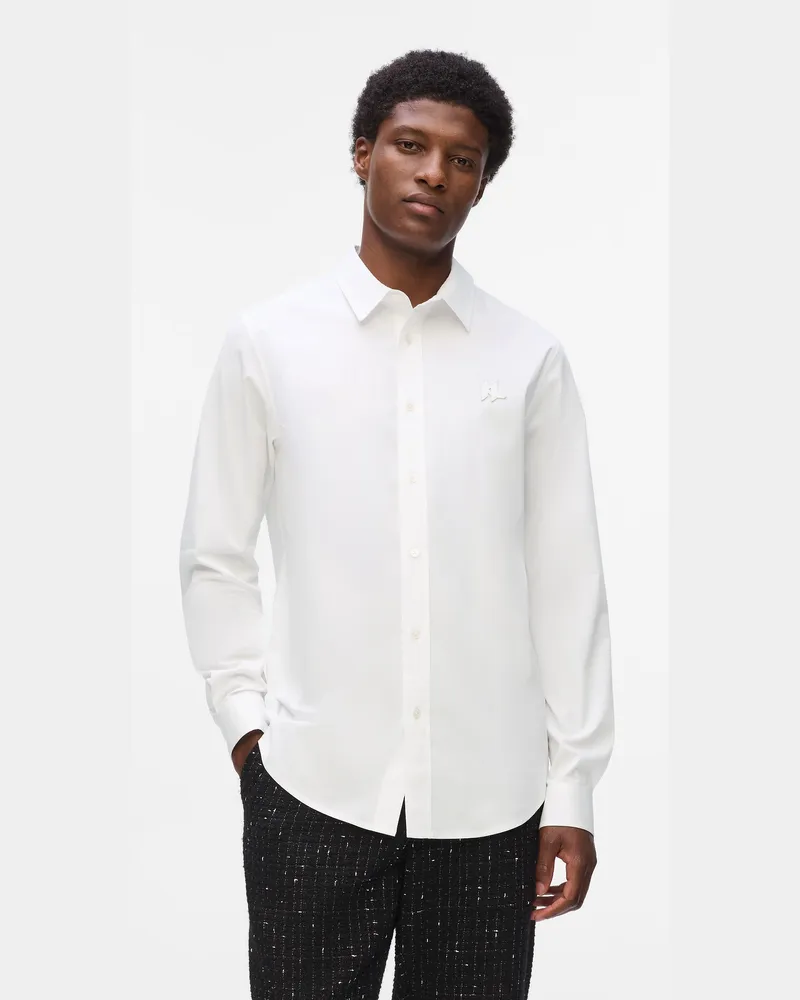 Karl Lagerfeld Monogram-hemd, Herren, Weiss, Größe Weiss