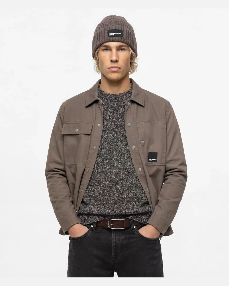 Karl Lagerfeld Overshirt-jacke Aus Canvas, Herren, Eisen, Größe Eisen