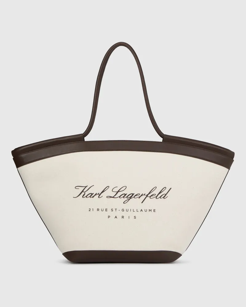 Karl Lagerfeld Hotel Karl Große Strand-tote Bag, Damen, Natur, Größe Natur