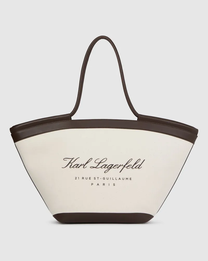 Karl Lagerfeld Hotel Karl Große Strand-tote Bag, Damen, Natur, Größe Natur