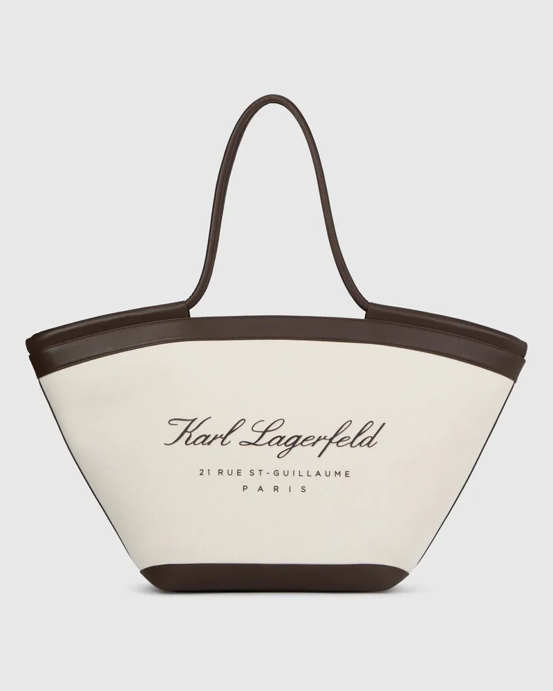Karl Lagerfeld Hotel Karl Große Strand-tote Bag, Damen, Natur, Größe Natur