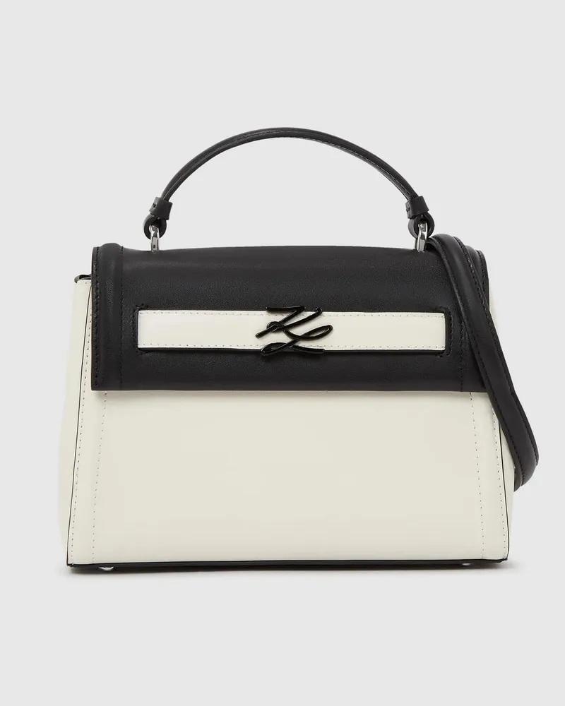 Karl Lagerfeld K/autograph Color-block-tasche, Damen, Schwarz/weiss, Größe Schwarz