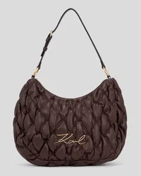 Karl Lagerfeld K/signature kuilt Hobo-tasche, Frau, Dunkel-schokolade Dunkel-schokolade