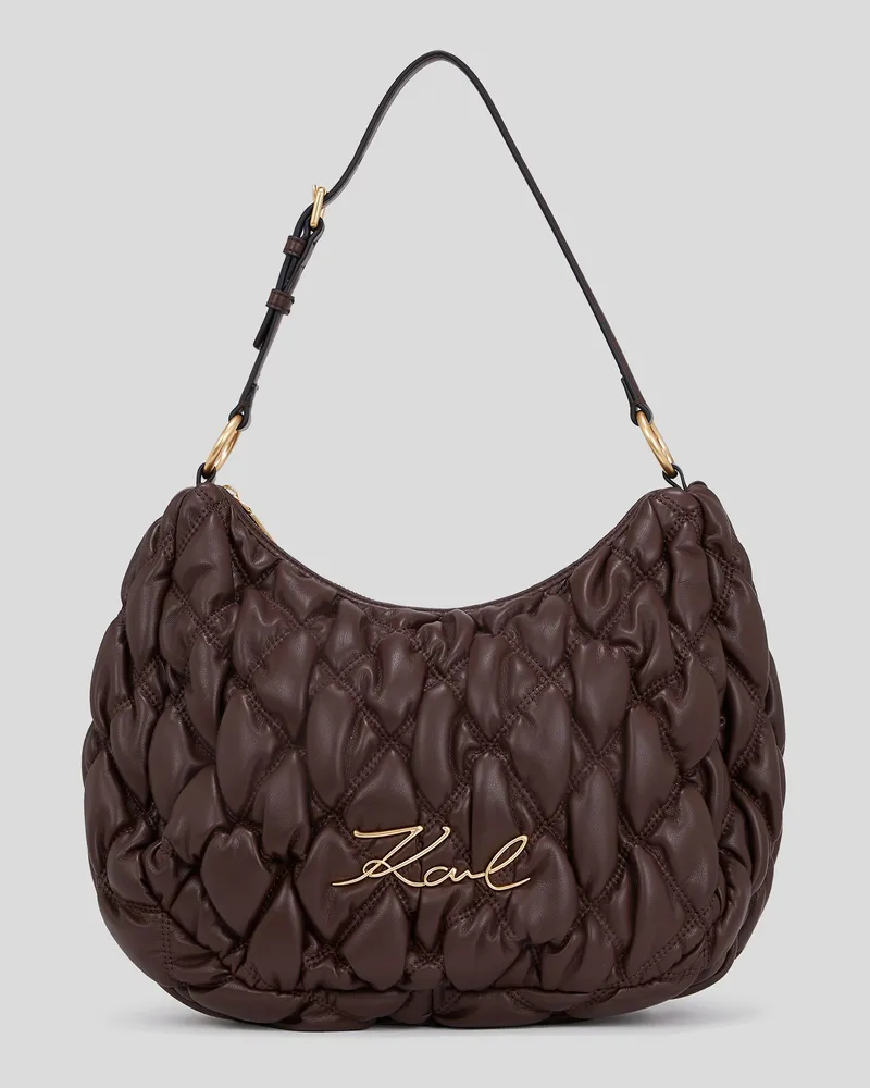 Karl Lagerfeld K/signature kuilt Hobo-tasche, Frau, Dunkel-schokolade Dunkel-schokolade