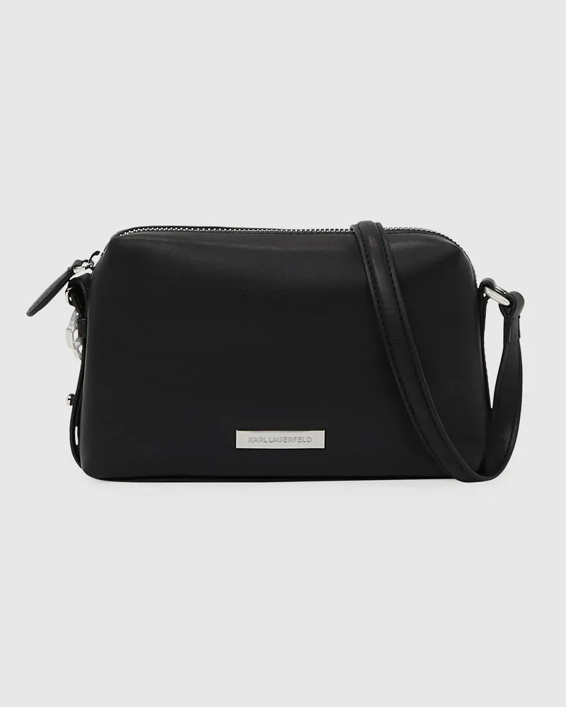 Karl Lagerfeld Ikon Glatte Kameratasche, Damen, Schwarz, Größe Schwarz