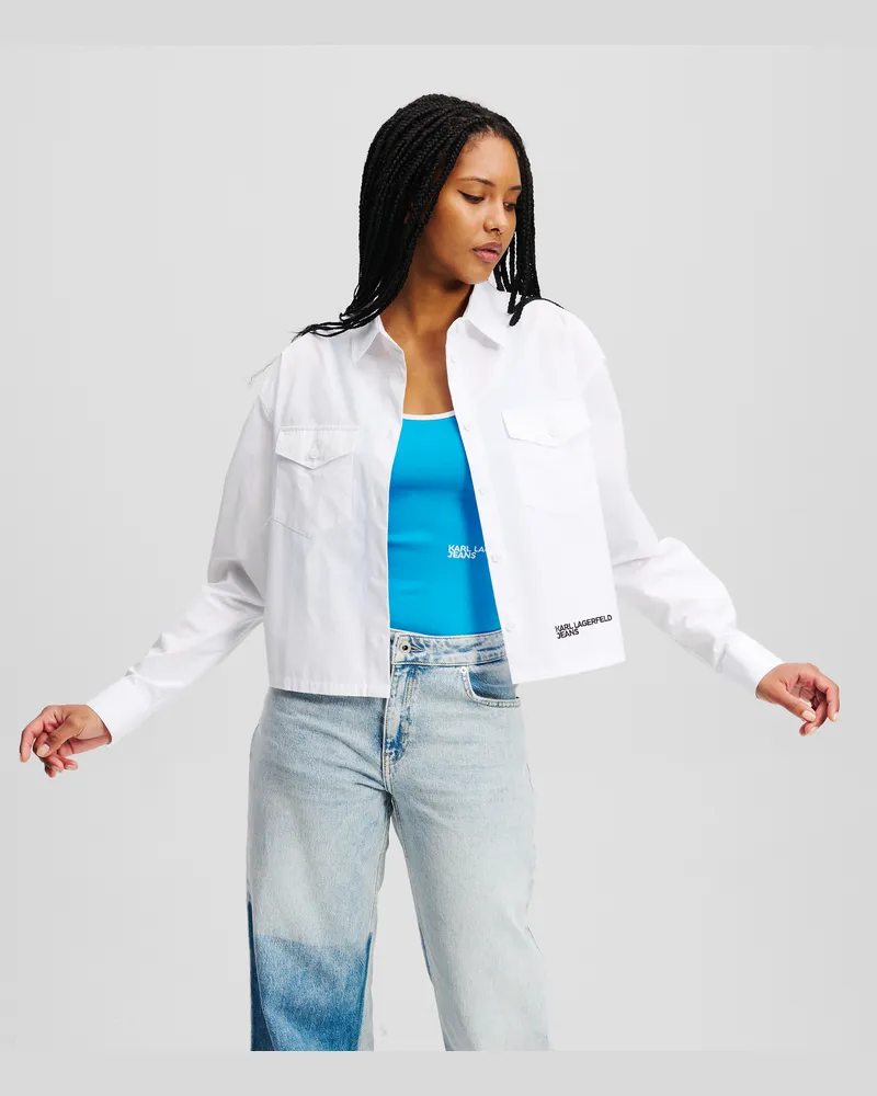 Karl Lagerfeld Shirt Mit Logo, Frau, Weiss, Größe Weiss