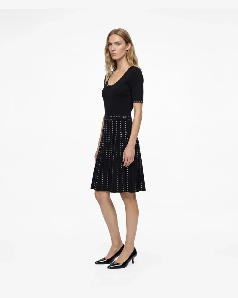 Karl Lagerfeld Kleid Mit Kontrastnähten, Female, Schwarz/weiss, Size Black