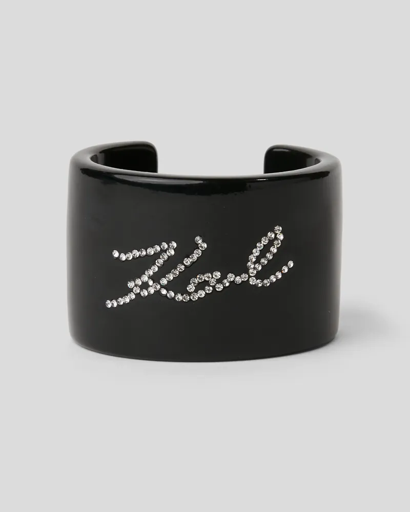 Karl Lagerfeld K/signature Armspange Mit Strass, Frau, Schwarz, Größe Schwarz