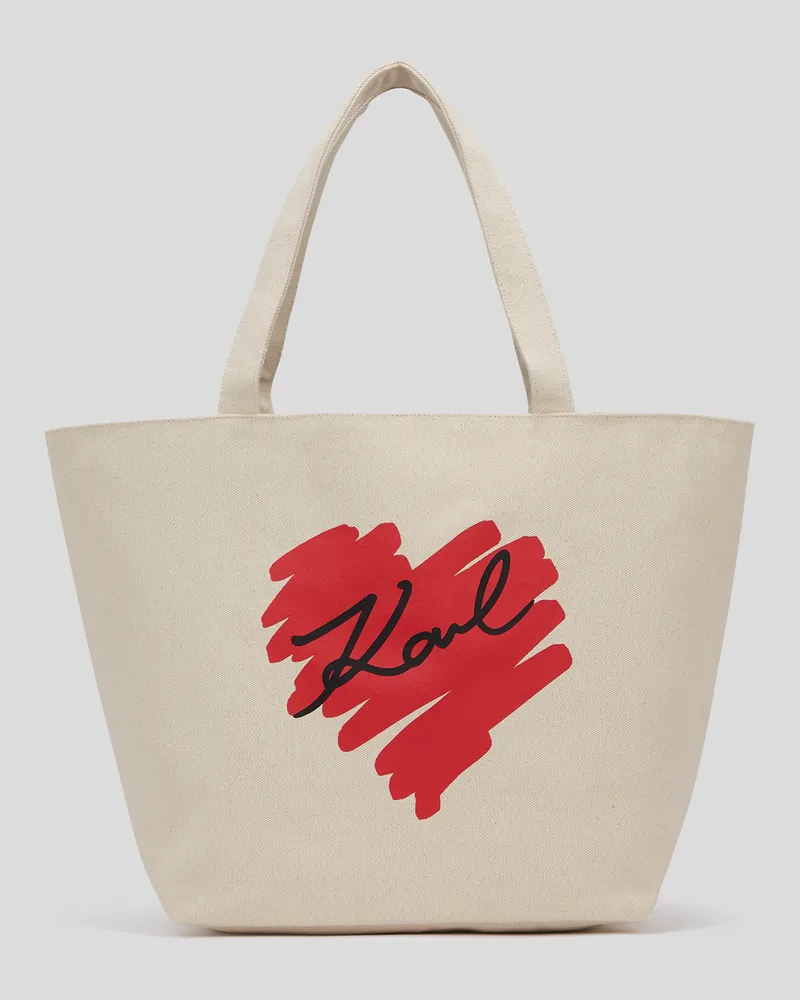 Karl Lagerfeld K/heart wendbarer Shopper, Frau, Natur, Größe Natur