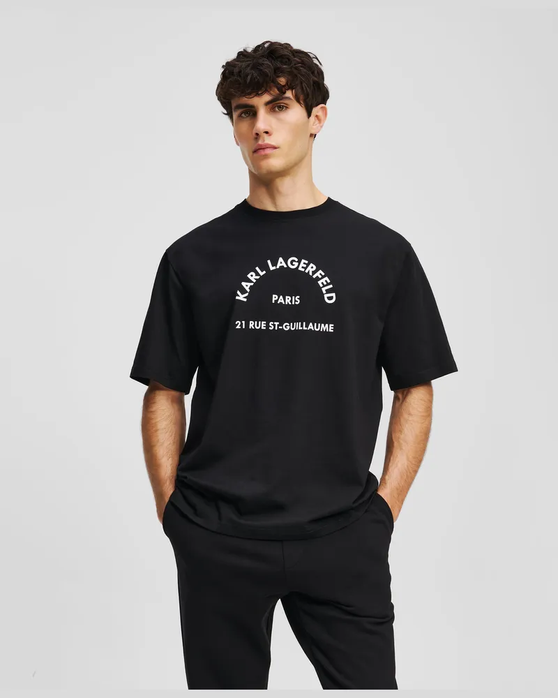 Karl Lagerfeld Rue St-guillaume T-shirt, Herren, Schwarz, Größe Schwarz
